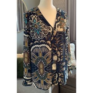 H&M Patterned V-Neck Blouse